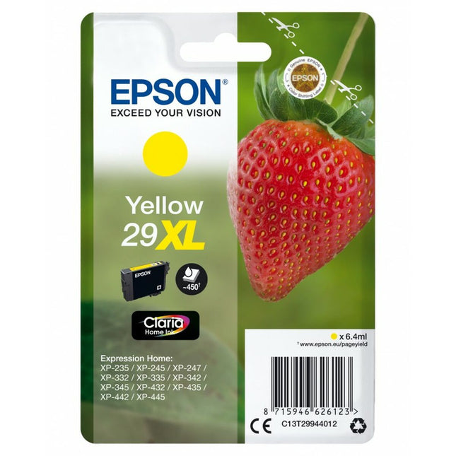 Original Tintenpatrone Epson XP 235 332 335 432 435 - Nº 29 XL Gelb (10 Stück)